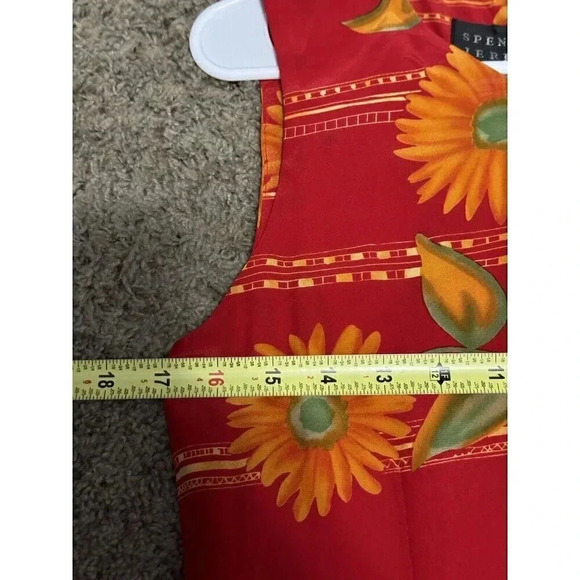 SPENSER JEREMY Womens 100% Silk Red Maxi Dress Button Up 2pc Set Daisy Sz 10 - Picture 9 of 12